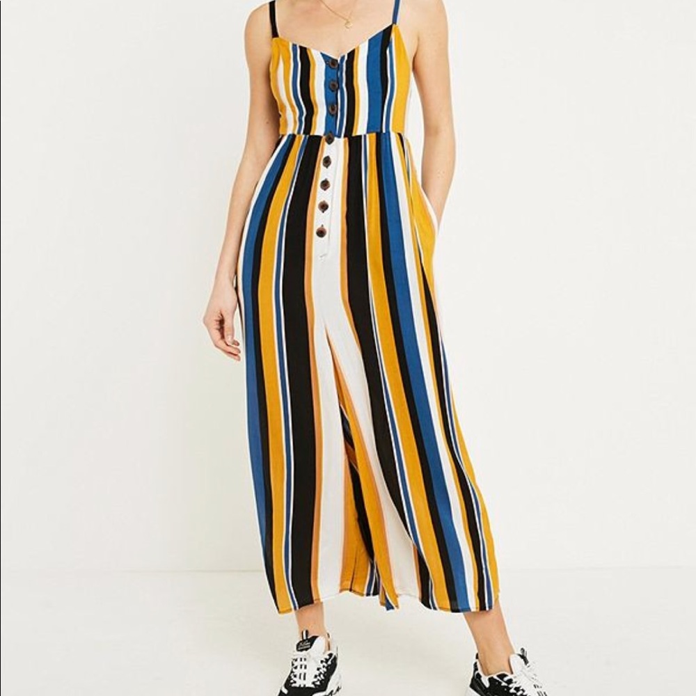 UO Tootsie Vertical Striped Jumpsuit